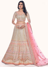 Stunning Bridal Lehenga with Dori and Sequins Work In White